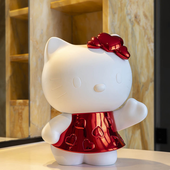 Hello Kitty Heart - Chromed White & Red - Small