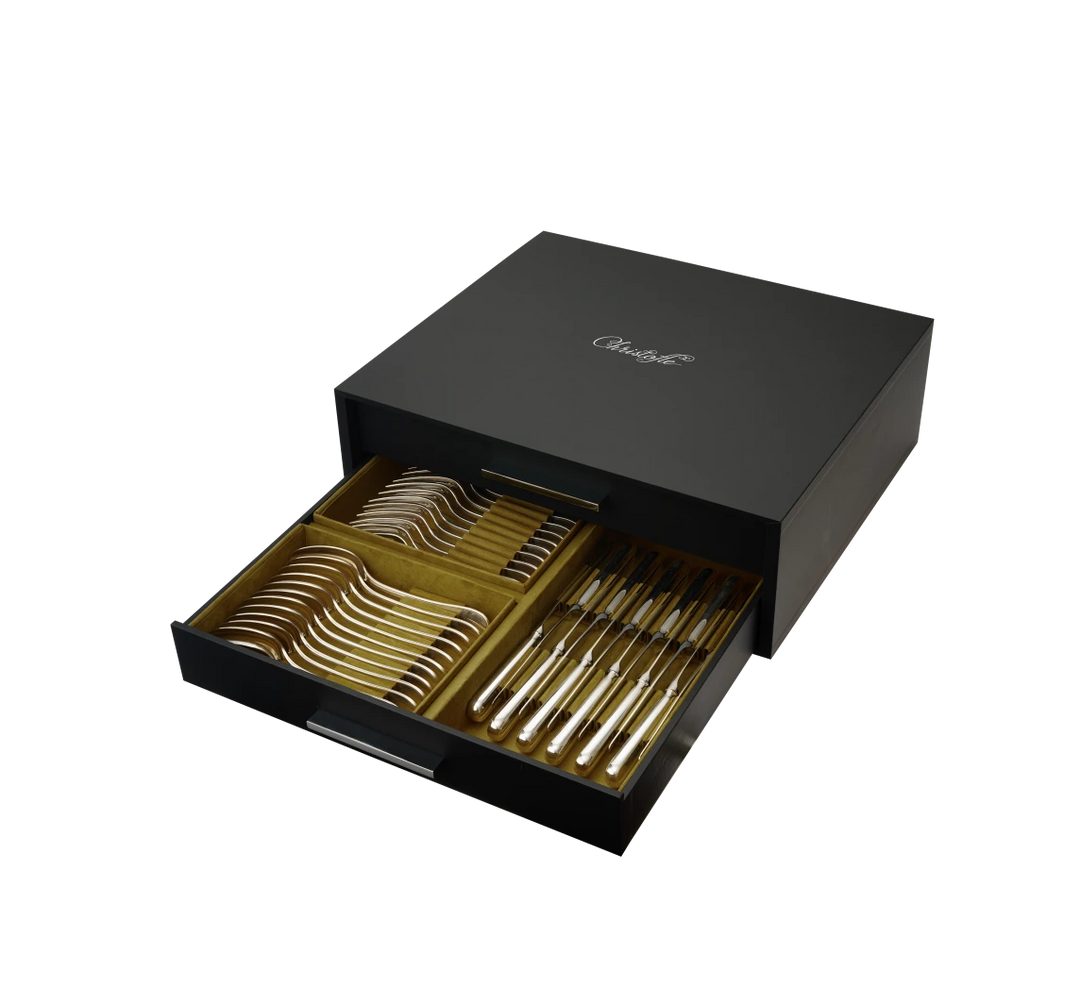 Perles - 48-Piece Flatware Set with Free Storage Box - Silver