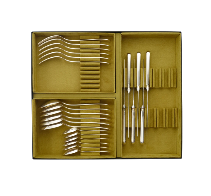 Perles - 24-Piece Flatware Set with Free Storage Box - Silver