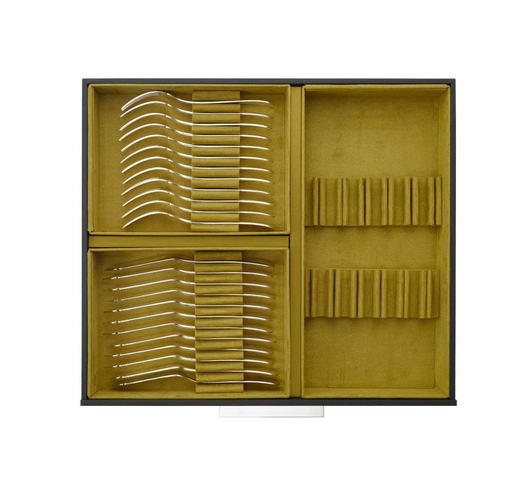 Malmaison - 110 pieces Flatware Set for 12 people with chest - Silver