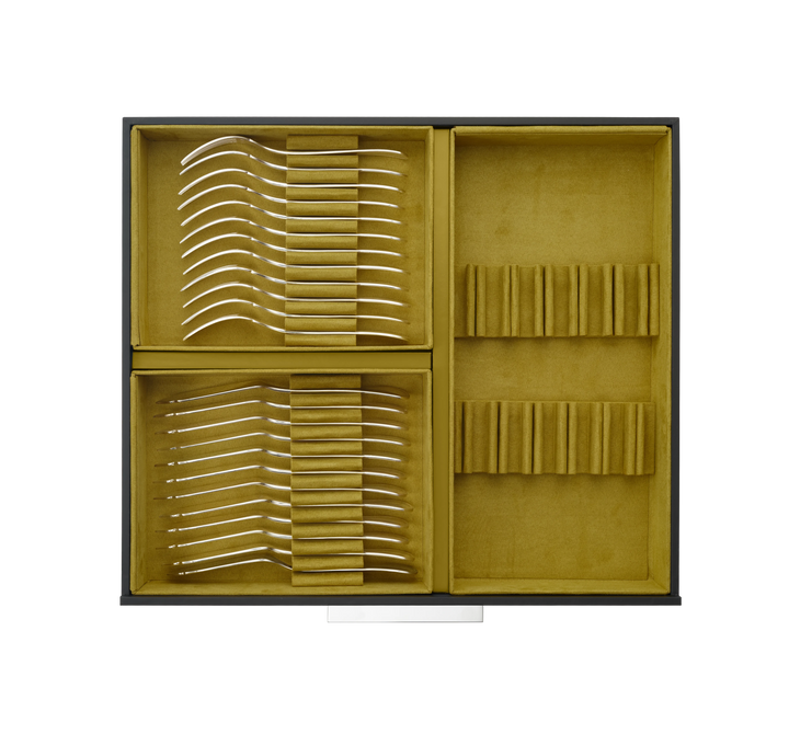 Malmaison - 110 pieces Flatware Set for 12 people with chest - Silver