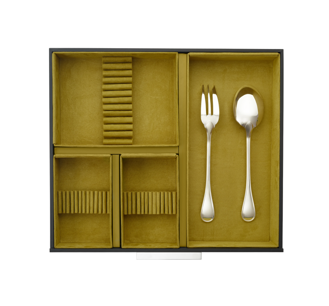 Malmaison - 110 pieces Flatware Set for 12 people with chest - Silver