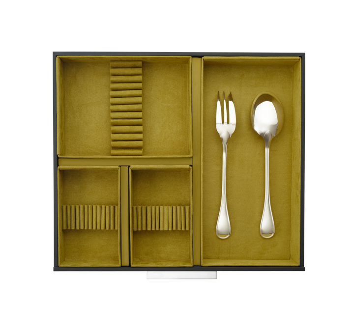 Malmaison - 110 pieces Flatware Set for 12 people with chest - Silver