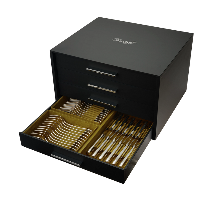 Malmaison - 110 pieces Flatware Set for 12 people with chest - Silver