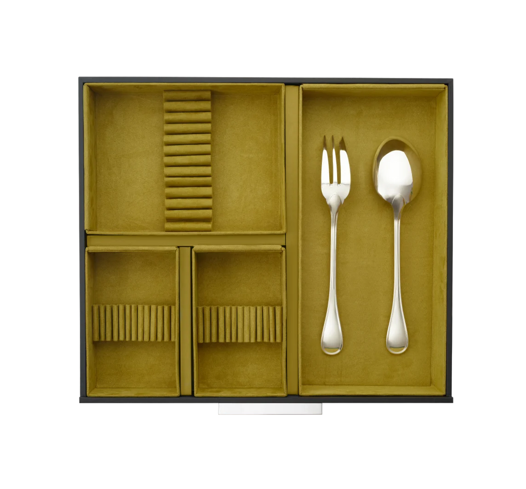 Aria - 110 pieces Flatware set for 12 people with chest - Silver Plated