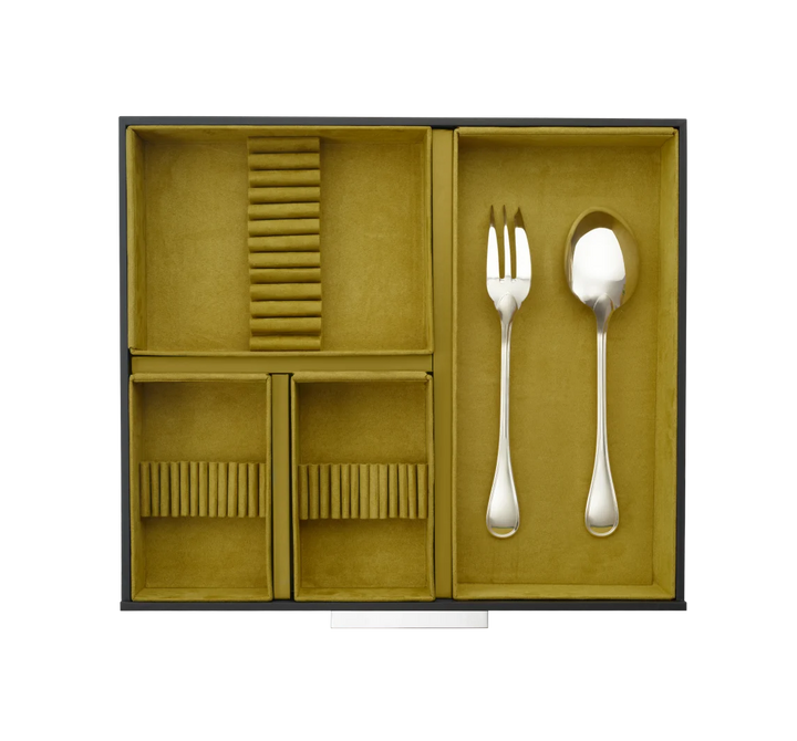 Aria - 110 pieces Flatware set for 12 people with chest - Silver Plated
