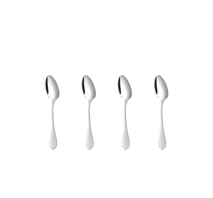 Marly - Set of 4 Espresso Spoons - Silver plated