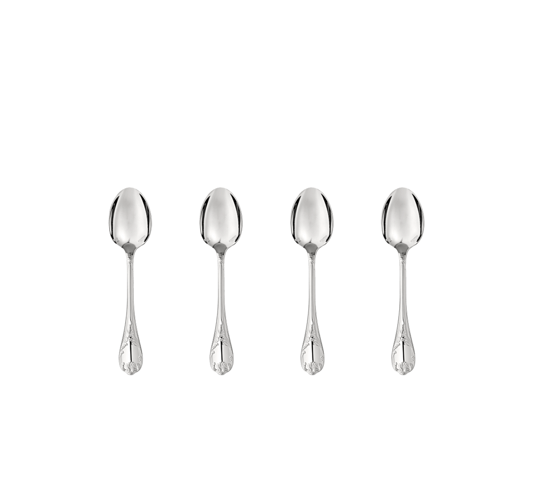 Marly - Set of 4 Espresso Spoons - Silver plated