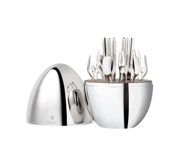 MOOD PARTY- 24-Piece Silver-Plated Flatware Set with Chest - Silver