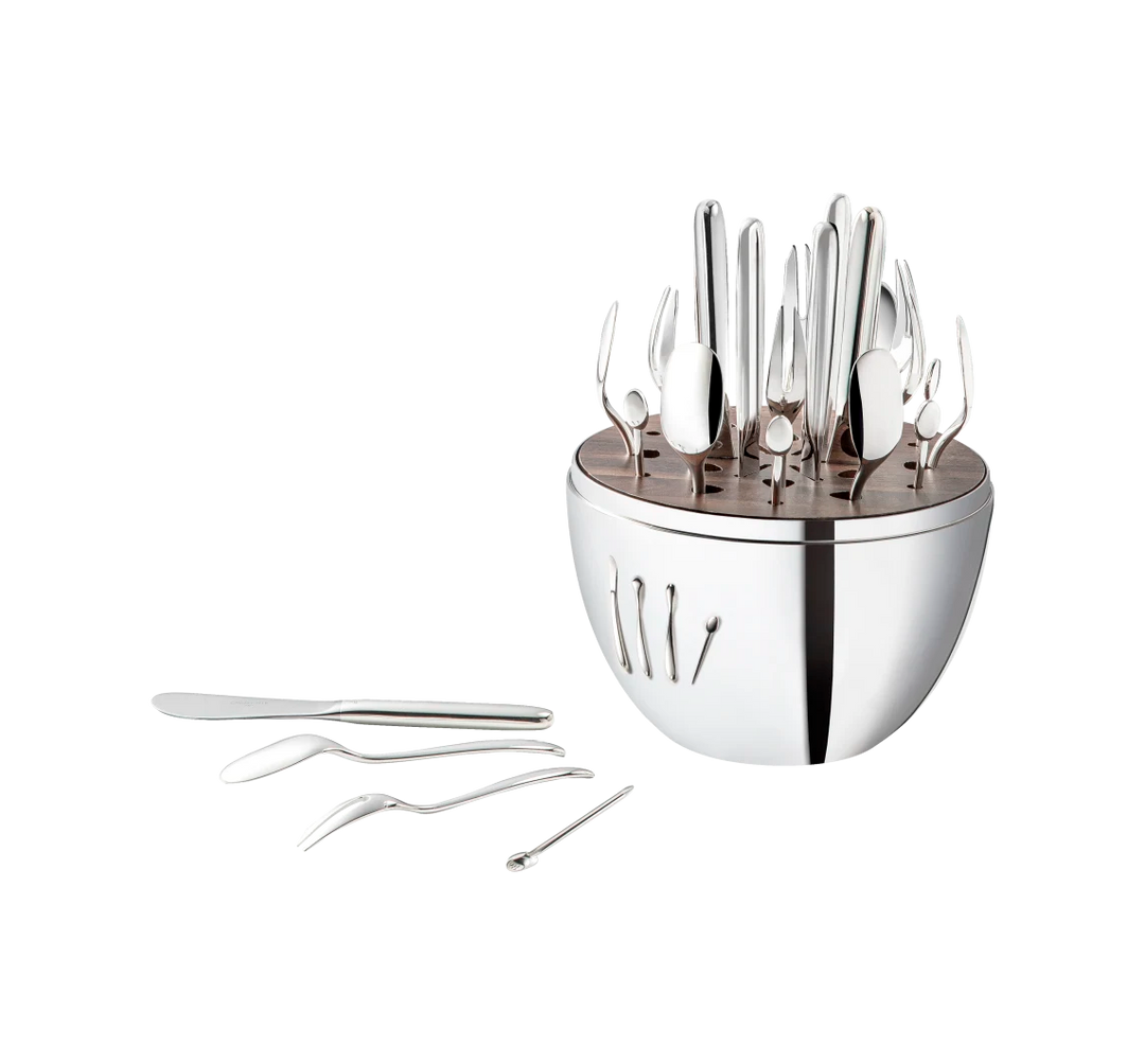 MOOD PARTY- 24-Piece Silver-Plated Flatware Set with Chest - Silver