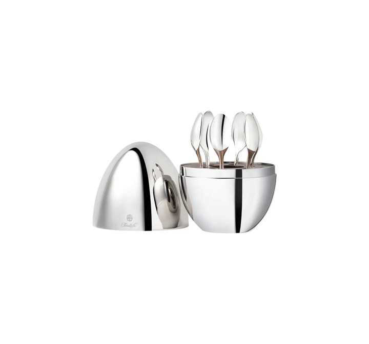 MOOD COFFEE - 6-Piece Espresso Spoon Set with Chest - Silver