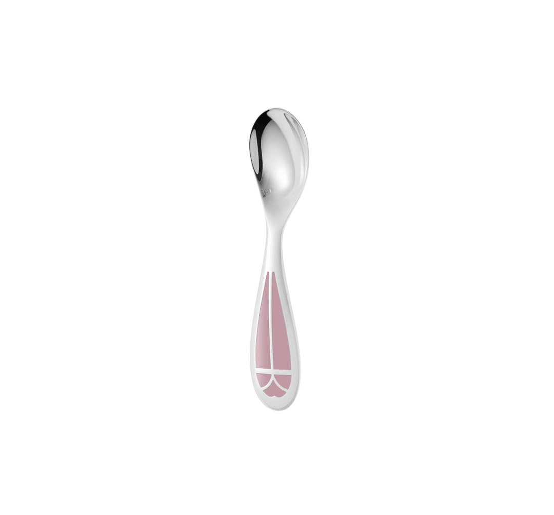Talisman - Baby Spoon & Fork Set Rose Quartz - Silver Plated
