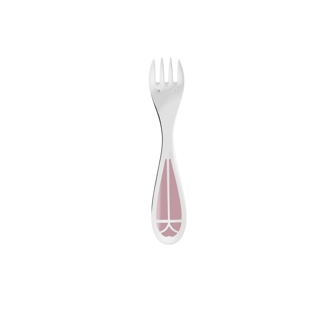Talisman - Baby Spoon & Fork Set Rose Quartz - Silver Plated
