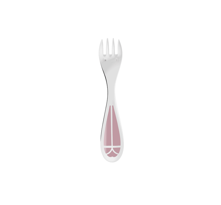 Talisman - Baby Spoon & Fork Set Rose Quartz - Silver Plated