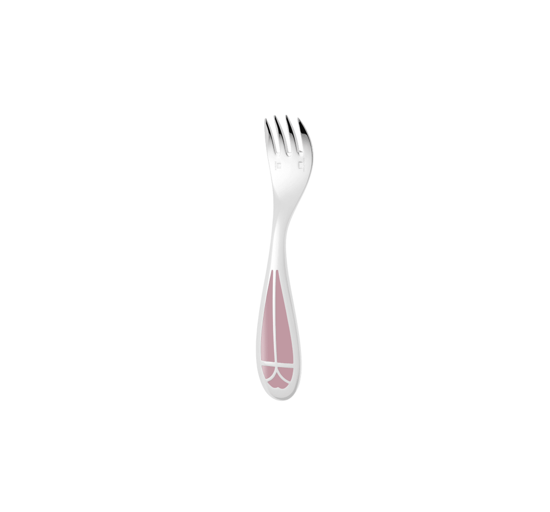 Talisman - Baby Spoon & Fork Set Rose Quartz - Silver Plated