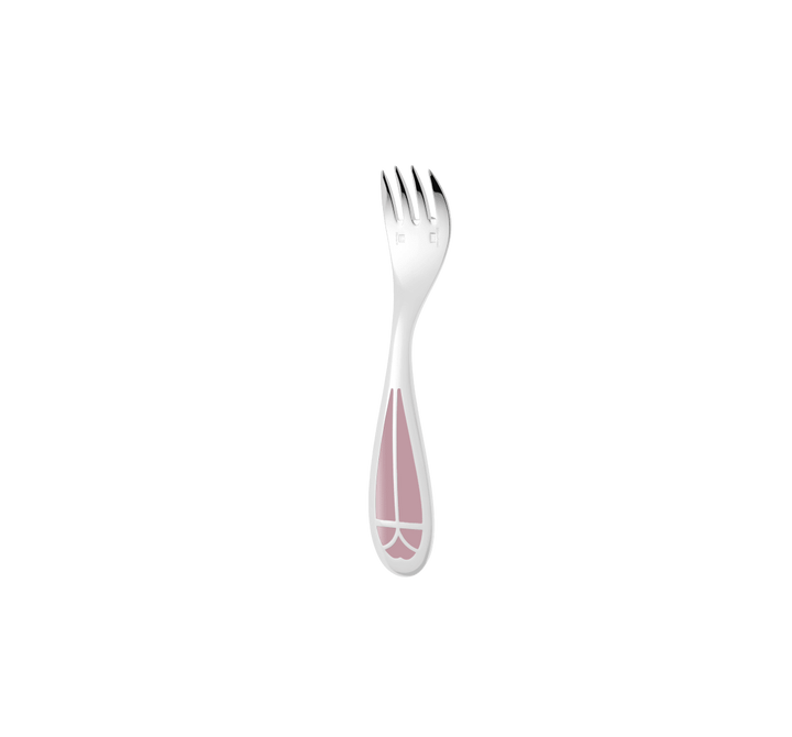 Talisman - Baby Spoon & Fork Set Rose Quartz - Silver Plated