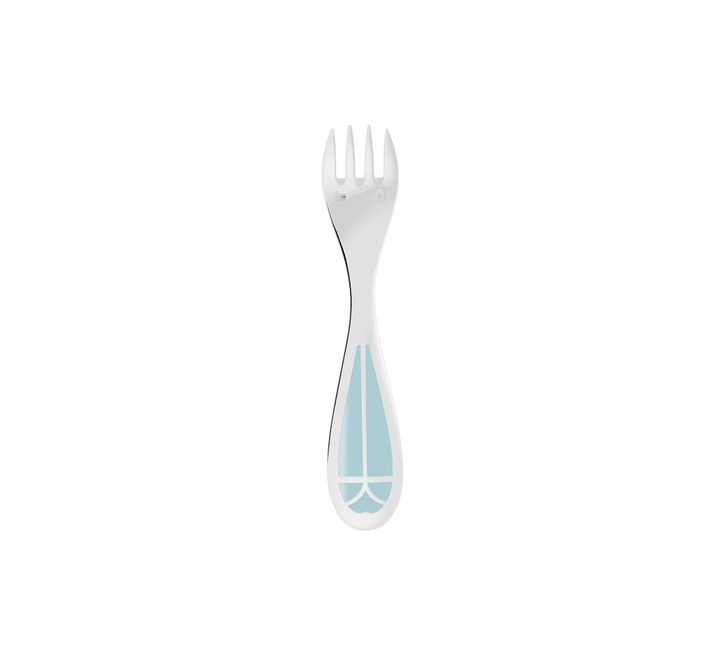 Talisman - Baby Spoon & Fork Set Ice Blue  - Silver Plated