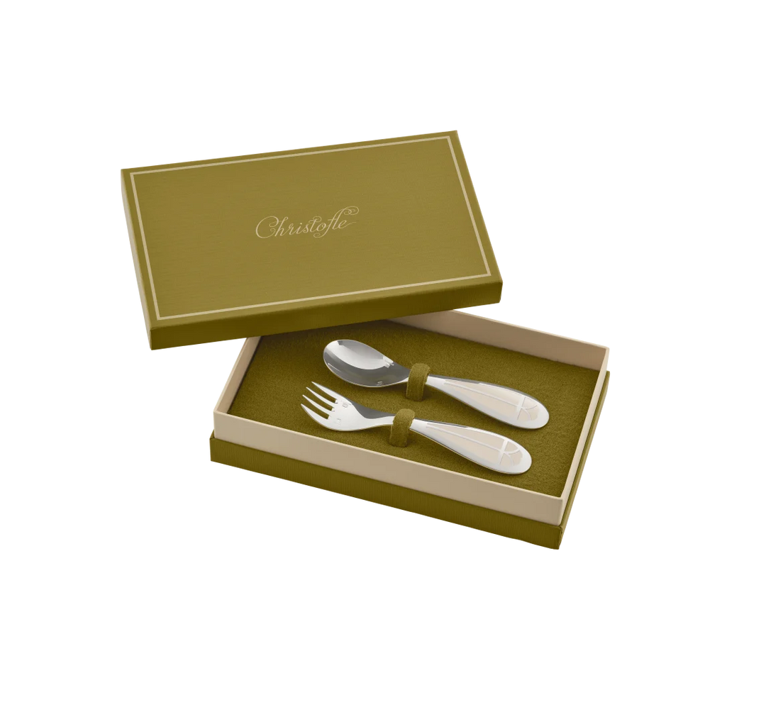 Talisman - Baby Spoon & Fork Set Ivory  - Silver Plated