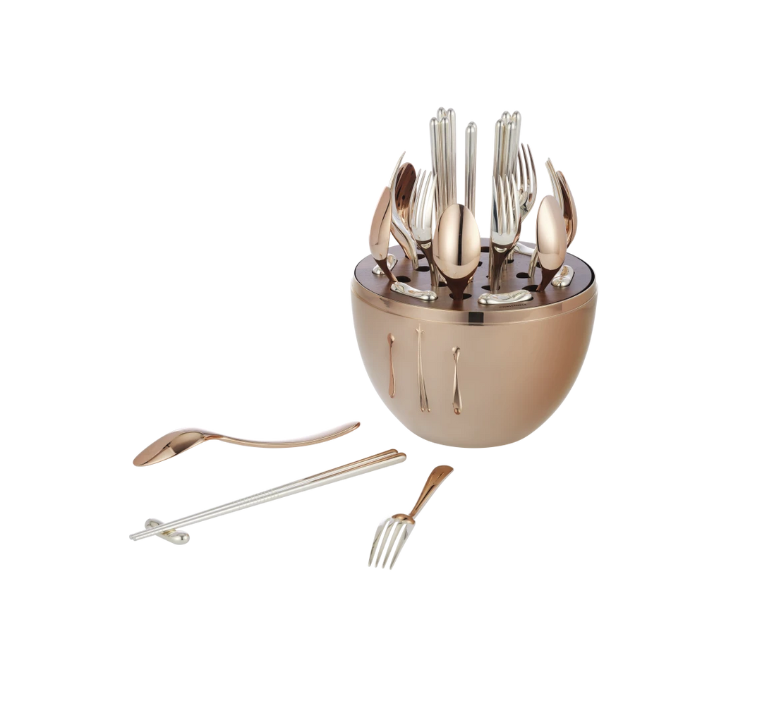 MOOD ASIA PRECIOUS - 24-Piece Flatware Set for 6 people - Rose Gold