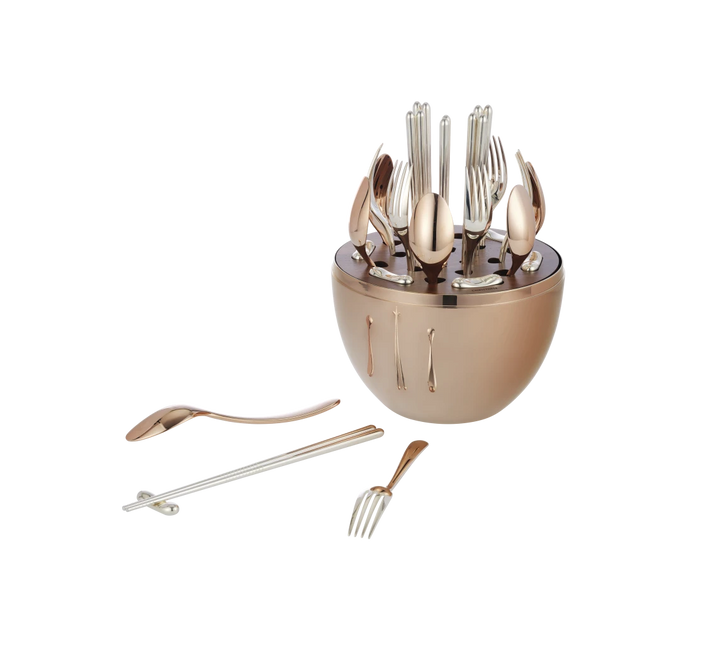 MOOD ASIA PRECIOUS - 24-Piece Flatware Set for 6 people - Rose Gold