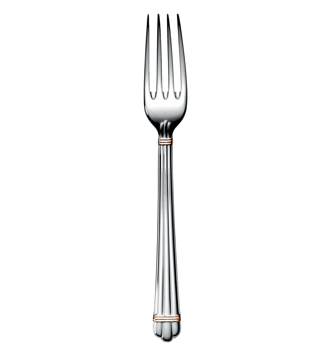 Aria - Standard Dinner Fork -  Gold Ring & Silver Plated