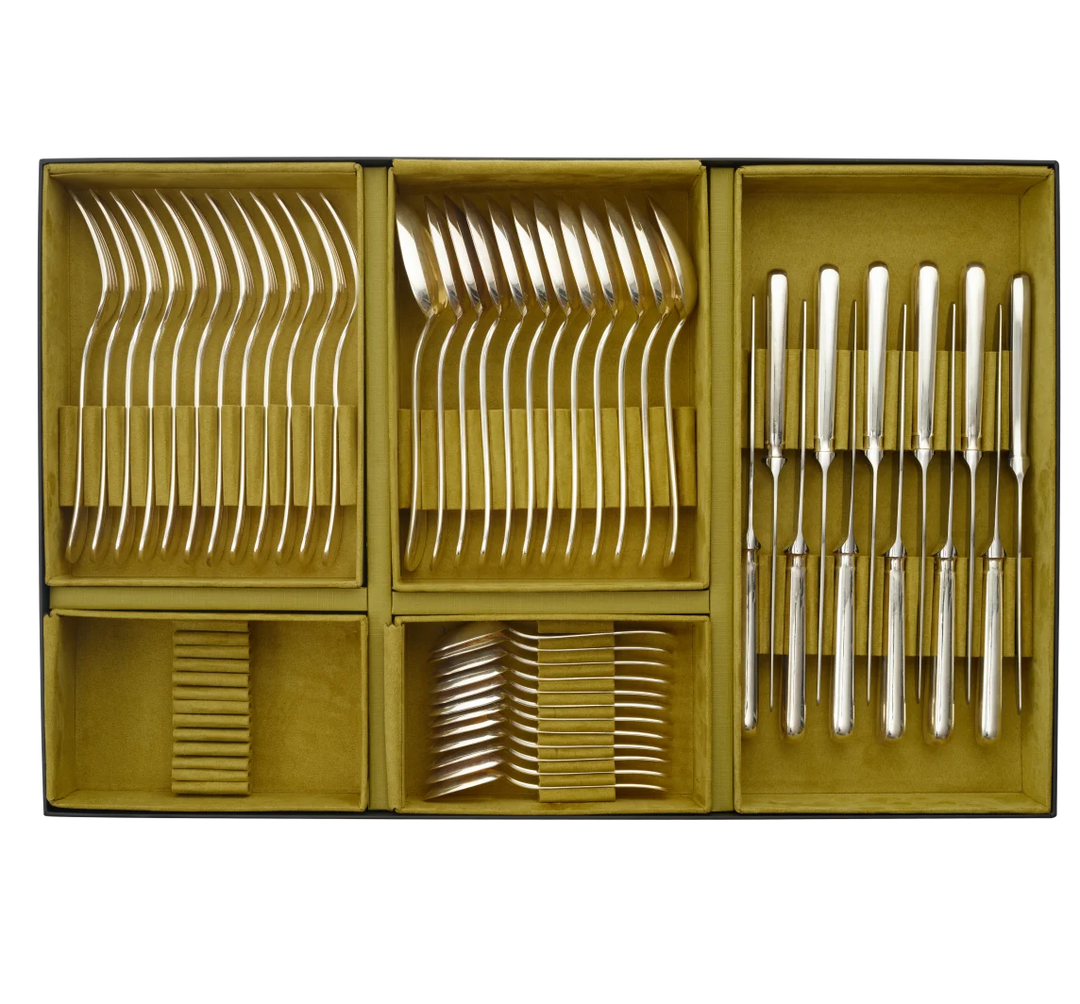 Steel Perles - 48-Piece Flatware Set with Free Storage Box - Stainless Steel