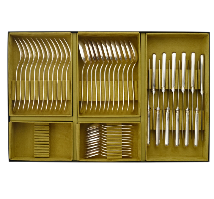 Steel Perles - 48-Piece Flatware Set with Free Storage Box - Stainless Steel