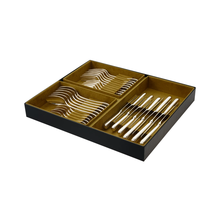Steel Perles - 36-Piece Flatware Set with Free Storage Box - Stainless Steel