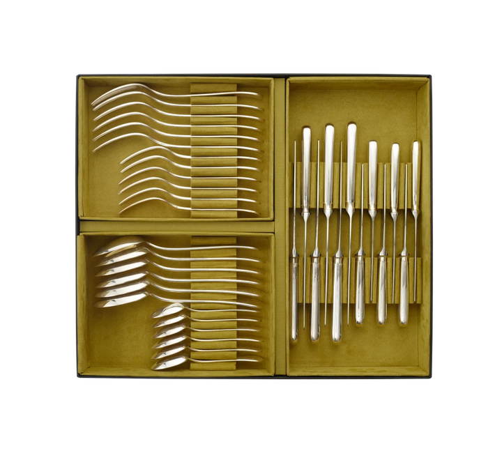 Steel Perles - 36-Piece Flatware Set with Free Storage Box - Stainless Steel