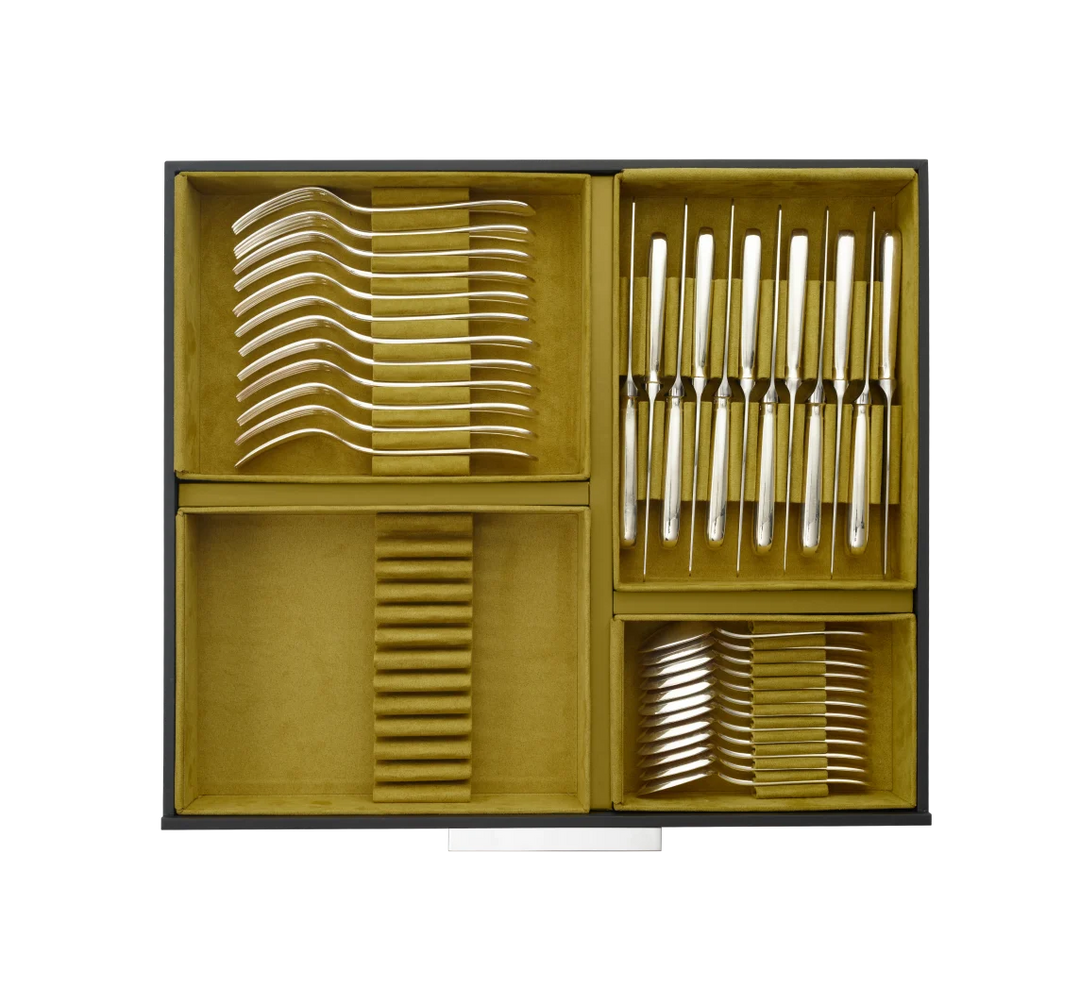 Steel Perles - 75-Piece Flatware Set with chest - Stainless Steel
