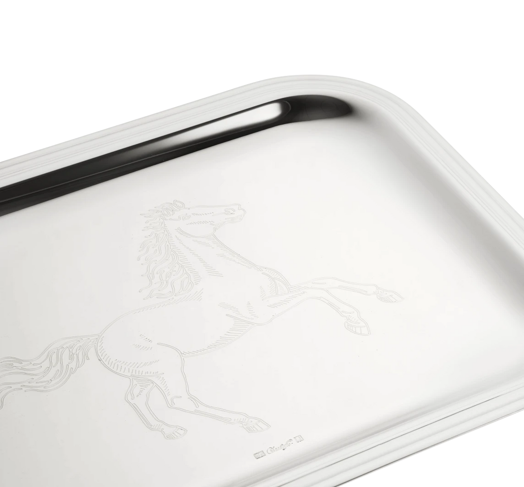 Albi - Tray Horse Engraving 26x20cm - Silver Plated