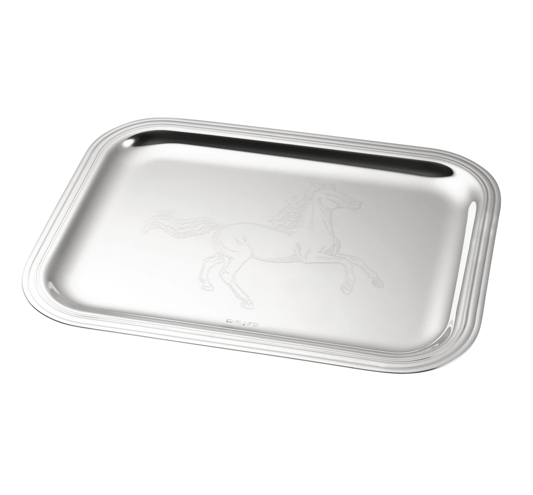 Albi - Tray Horse Engraving 26x20cm - Silver Plated