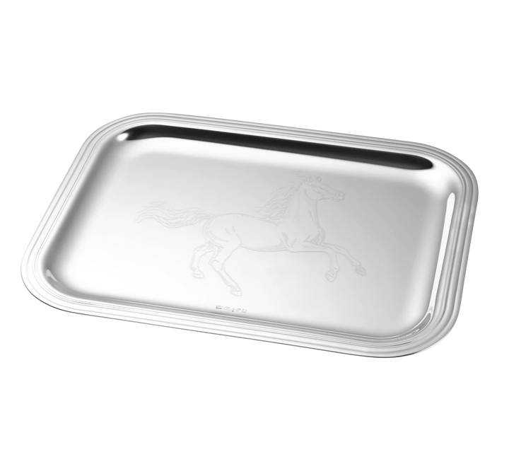 Albi - Tray Horse Engraving 26x20cm - Silver Plated
