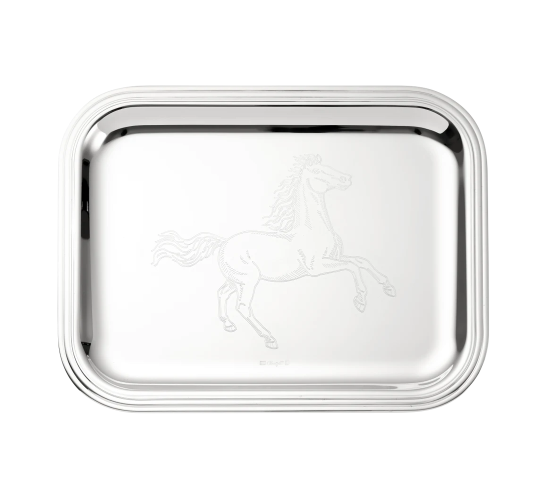 Albi - Tray Horse Engraving 26x20cm - Silver Plated