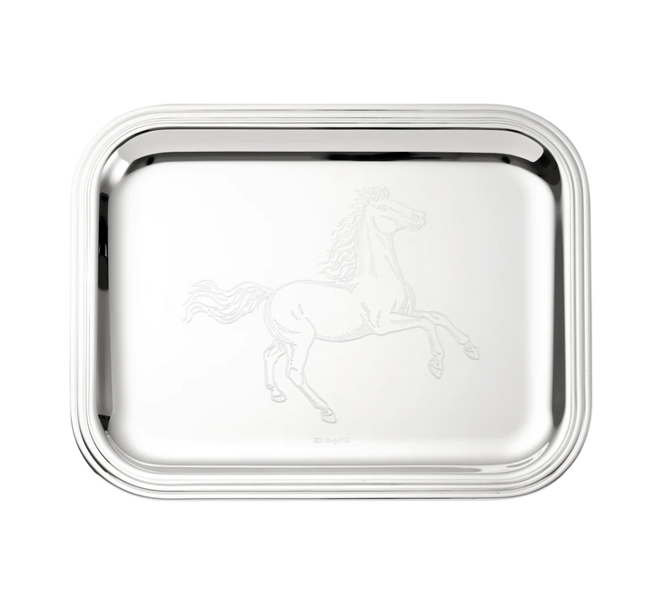 Albi - Tray Horse Engraving 26x20cm - Silver Plated