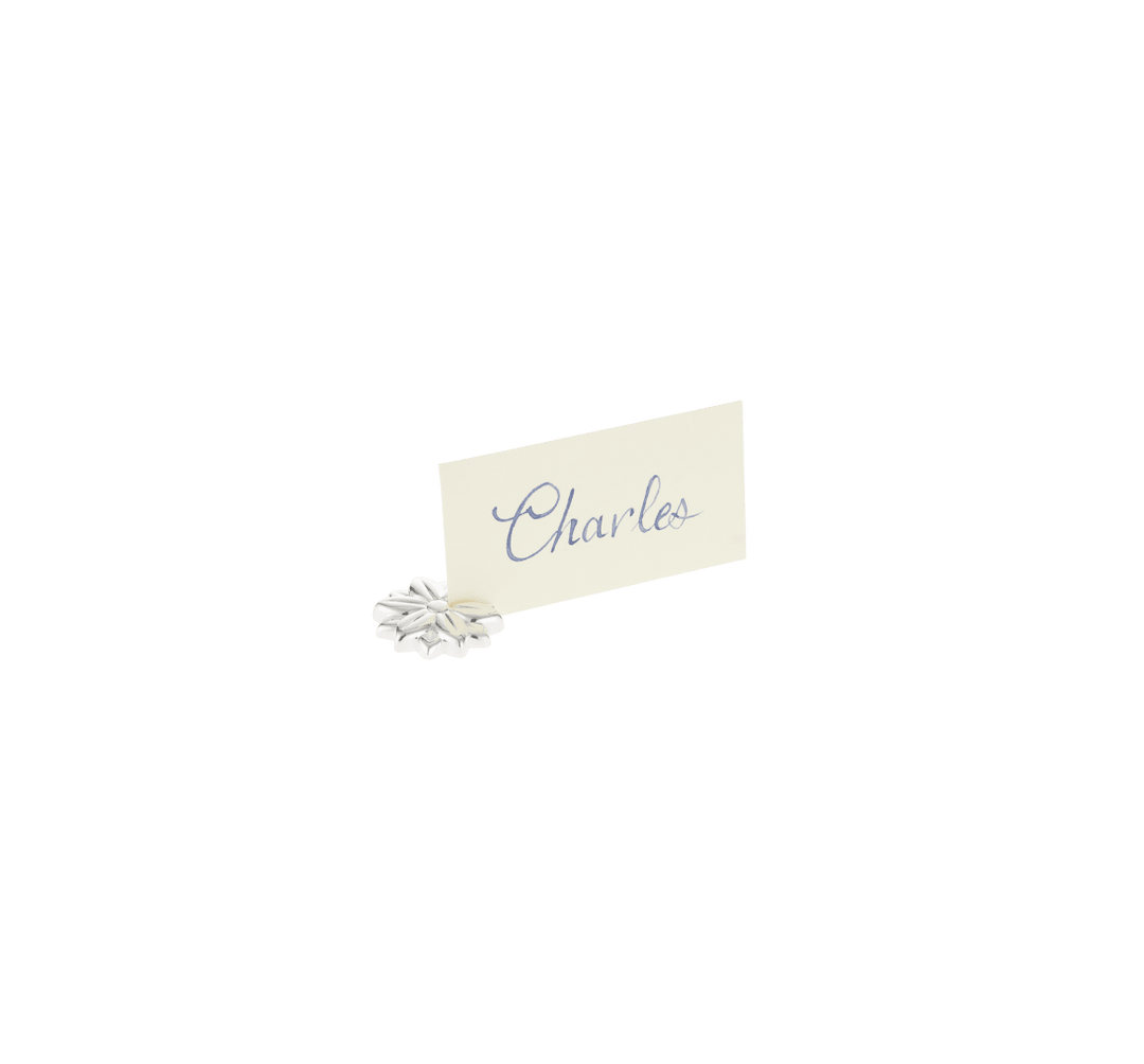 Malmaison - Palmettes Place Card Holders Set of 2 - Silver Plated