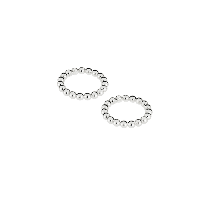 Perles - Set of 2 Napkin Rings - Silver plated