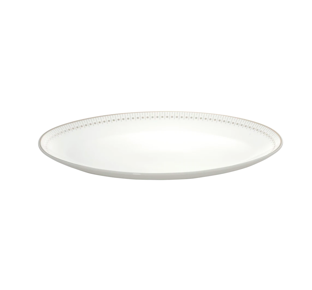 Malmaison Impériale - Oval platter 28 cm - Porcelain Platinum Finish