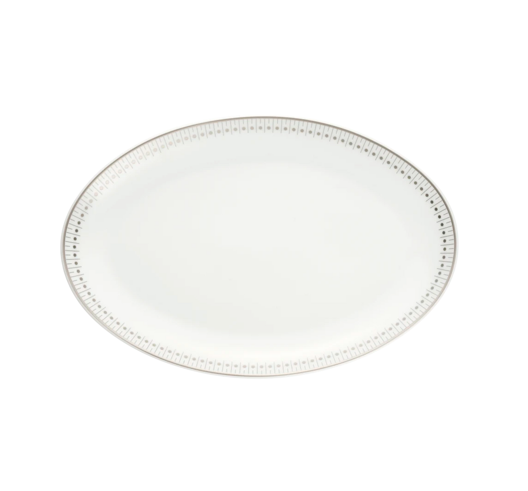 Malmaison Impériale - Oval platter 28 cm - Porcelain Platinum Finish