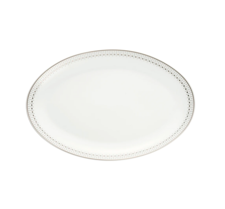 Malmaison Impériale - Oval platter 28 cm - Porcelain Platinum Finish