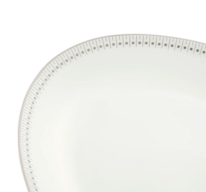 Malmaison Impériale - Oval platter 38 cm - Porcelain Platinum Finish
