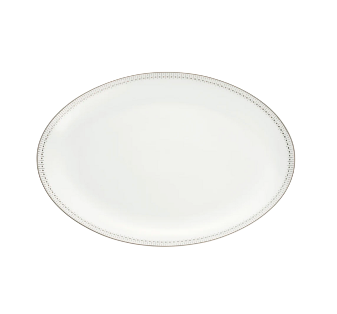 Malmaison Impériale - Oval platter 38 cm - Porcelain Platinum Finish