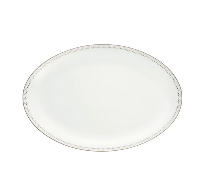 Malmaison Impériale - Oval platter 38 cm - Porcelain Platinum Finish
