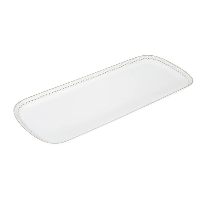 Malmaison Impériale - Cake Platter 37x16cm - Porcelain Platinum Finish