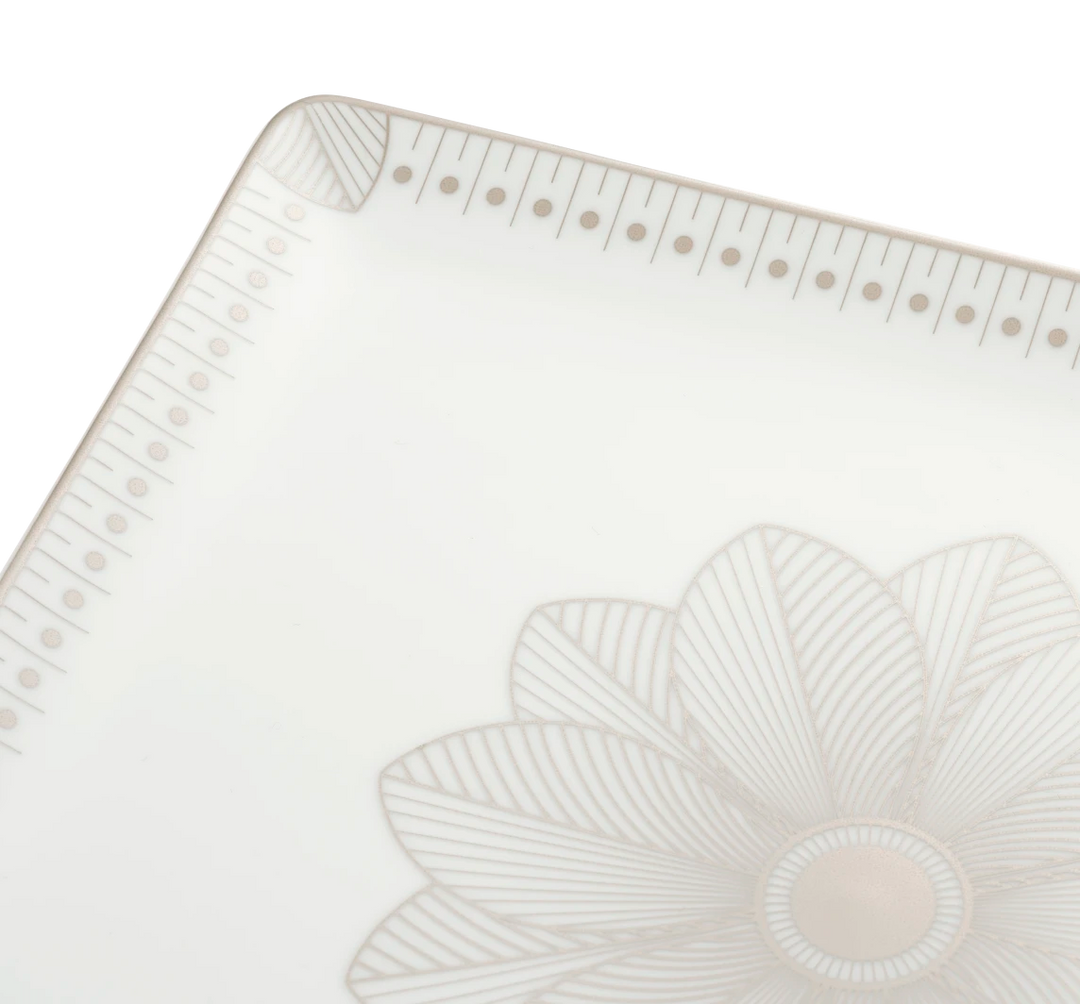 Malmaison Impériale - Rectangular Tray 22x20cm - Porcelain Platinum Finish