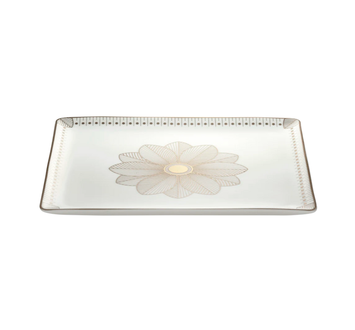 Malmaison Impériale - Rectangular Tray 22x20cm - Porcelain Platinum Finish
