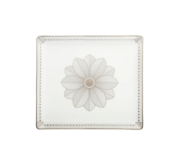 Malmaison Impériale - Rectangular Tray 22x20cm - Porcelain Platinum Finish