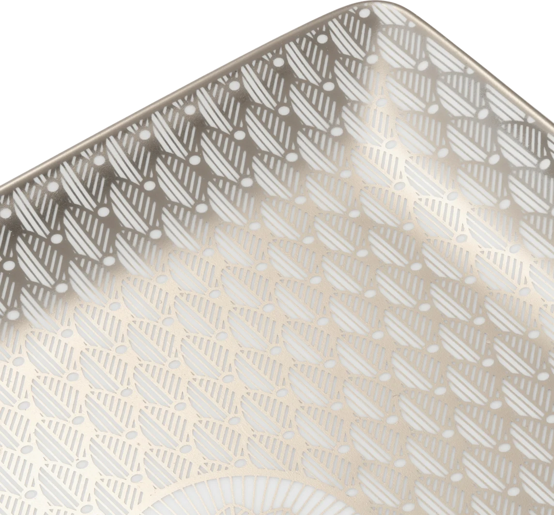 Malmaison Impériale - Rectangular Tray 17x15cm - Porcelain Platinum Finish