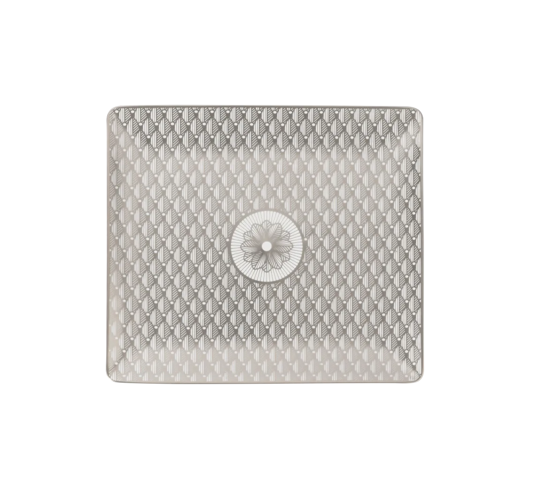 Malmaison Impériale - Rectangular Tray 17x15cm - Porcelain Platinum Finish