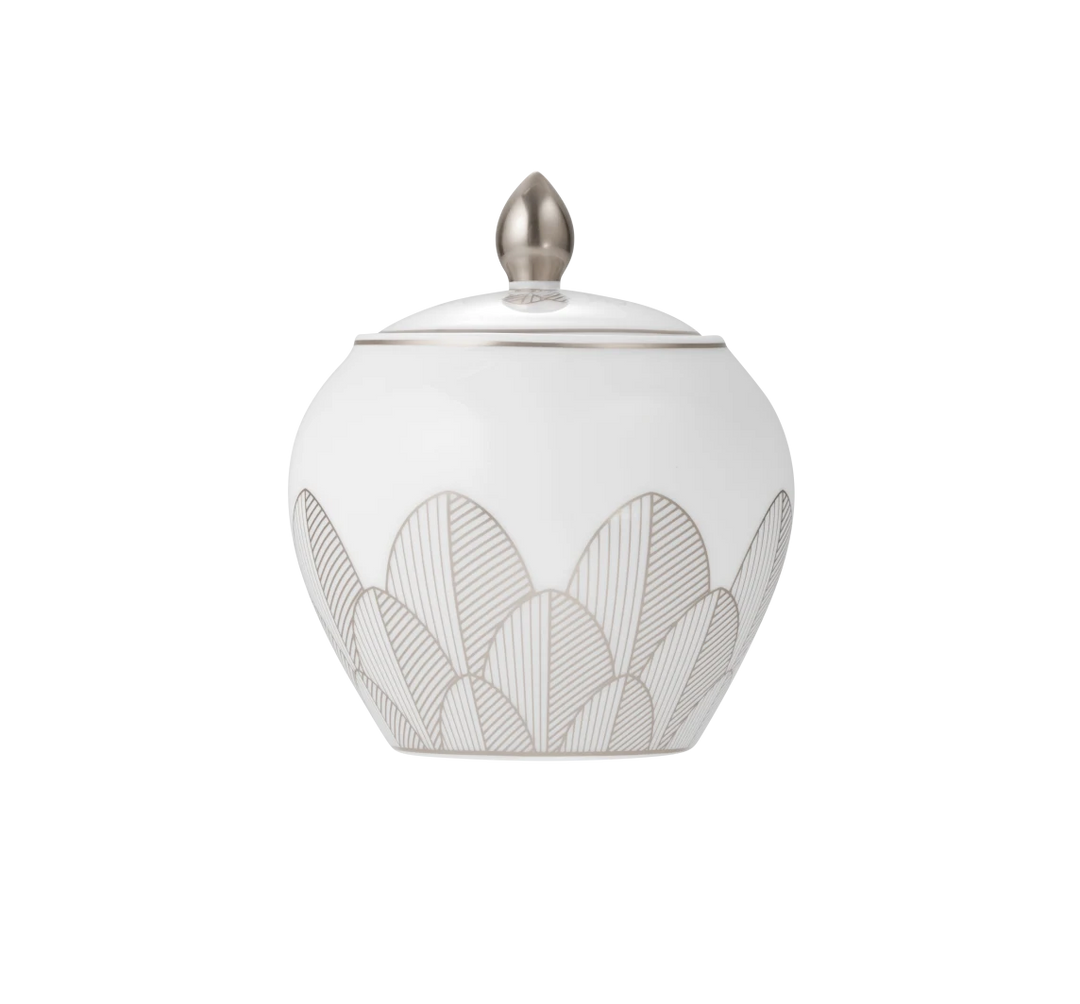 Malmaison - Covered Sugar Bowl 30cl - Porcelain Platinum Finish